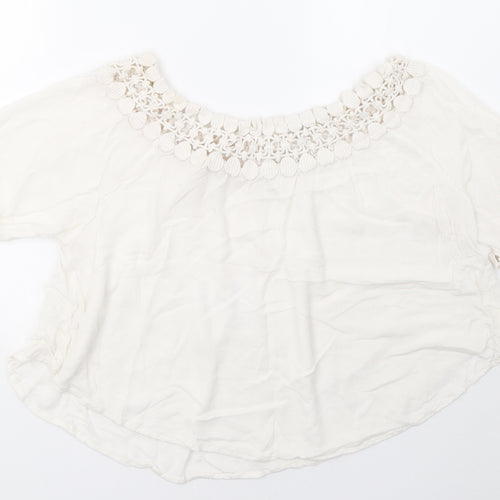 River Island Womens White   Basic T-Shirt Size 10