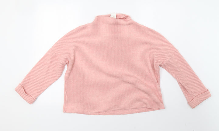 H&M Womens Pink Knit Pullover Sweatshirt Size M