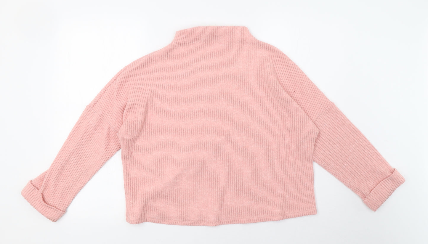 H&M Womens Pink  Knit Pullover Sweatshirt Size M