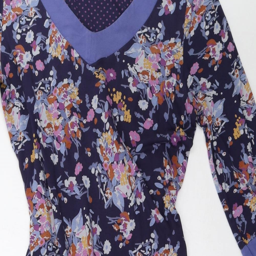 Marks and Spencer Womens Purple Floral  A-Line  Size 10