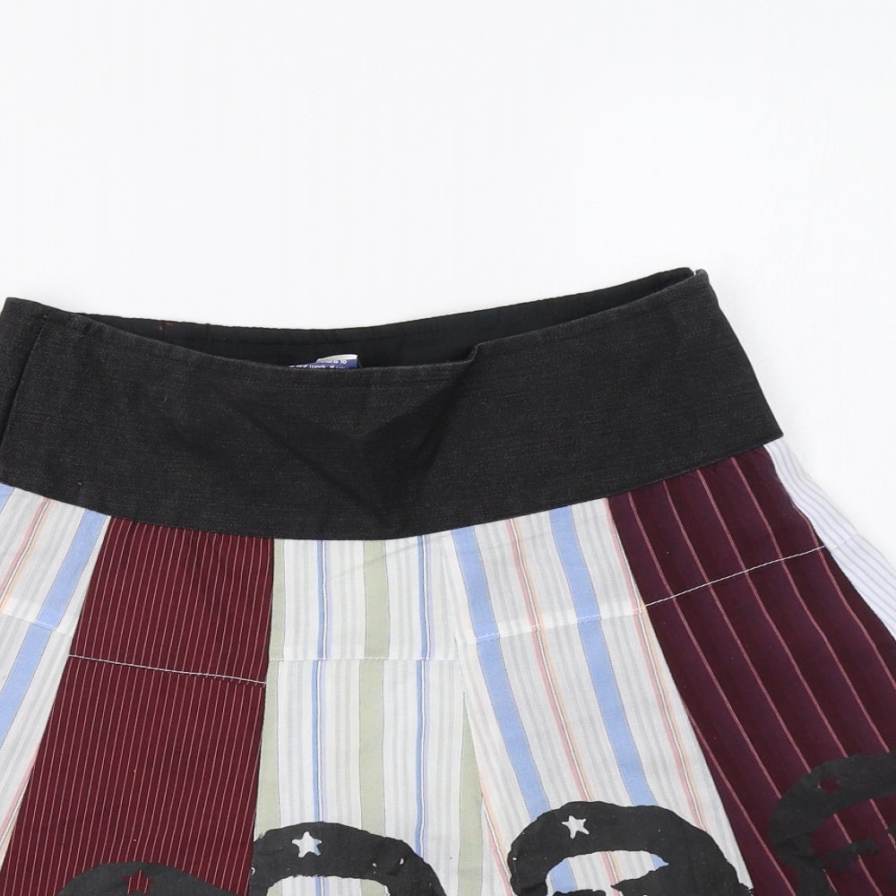 Yumi Womens Multicoloured Striped  A-Line Skirt Size S