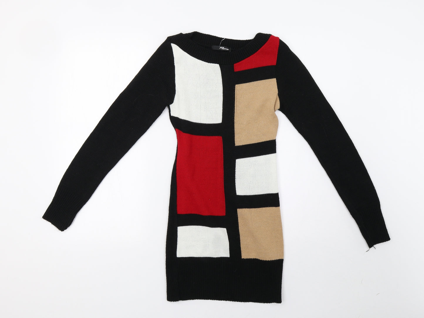 Jane Norman Womens Black  Knit Jumper Dress  Size 8