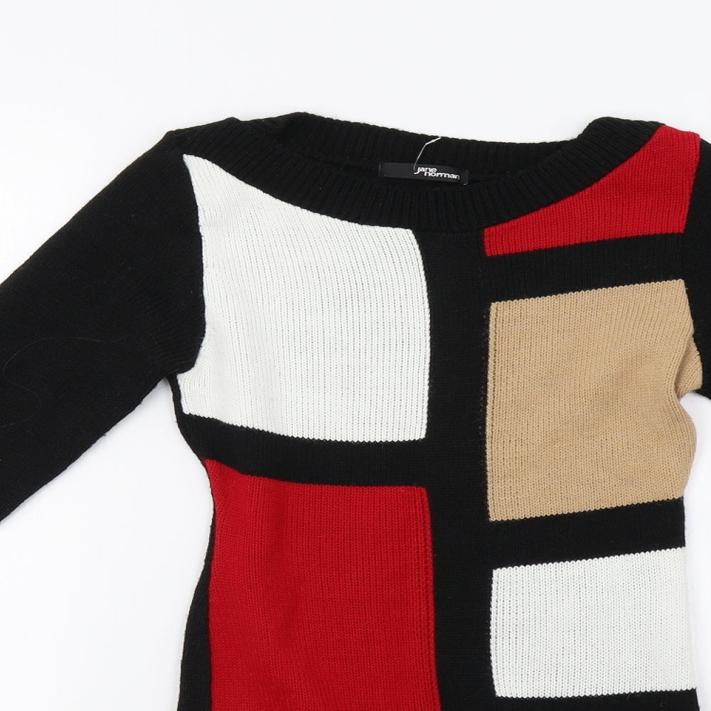 Jane Norman Womens Black  Knit Jumper Dress  Size 8