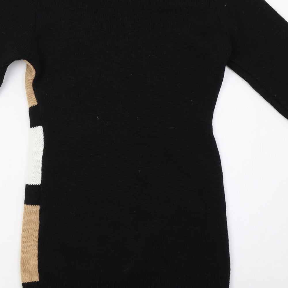 Jane Norman Womens Black  Knit Jumper Dress  Size 8