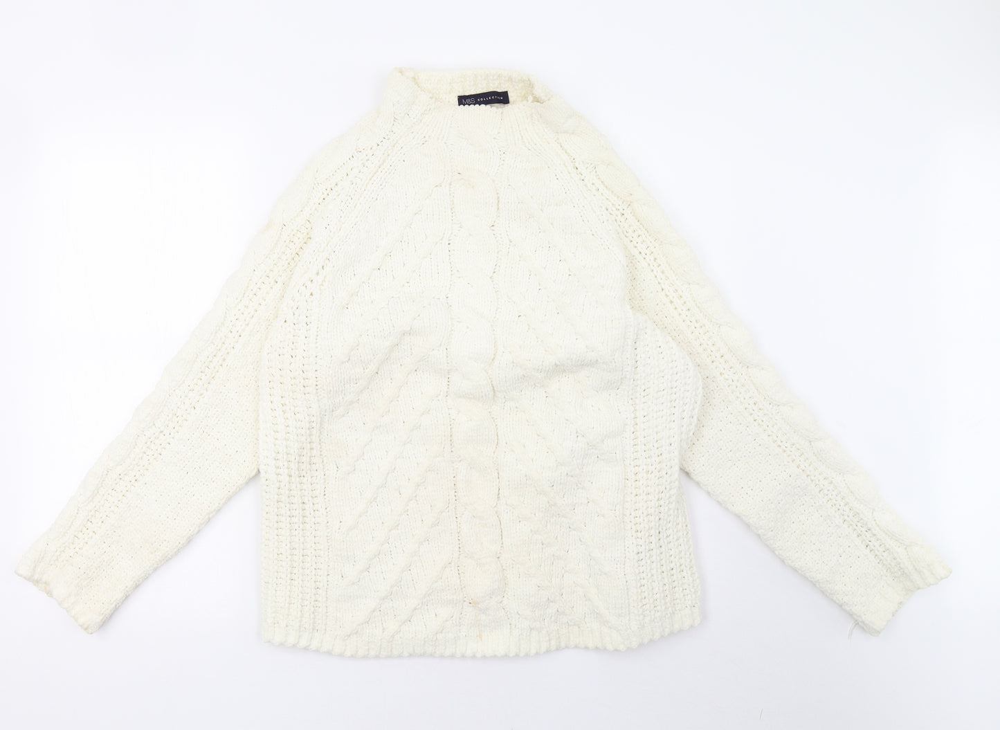 Marks and Spencer Womens White  Knit Pullover Sweatshirt Size L