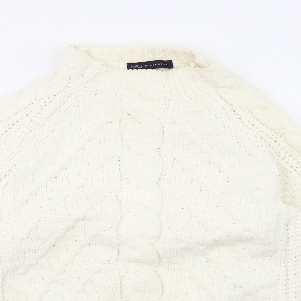 Marks and Spencer Womens White  Knit Pullover Sweatshirt Size L