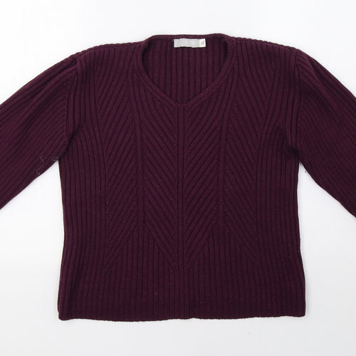 JFW Womens Purple  Knit Pullover Sweatshirt Size XL