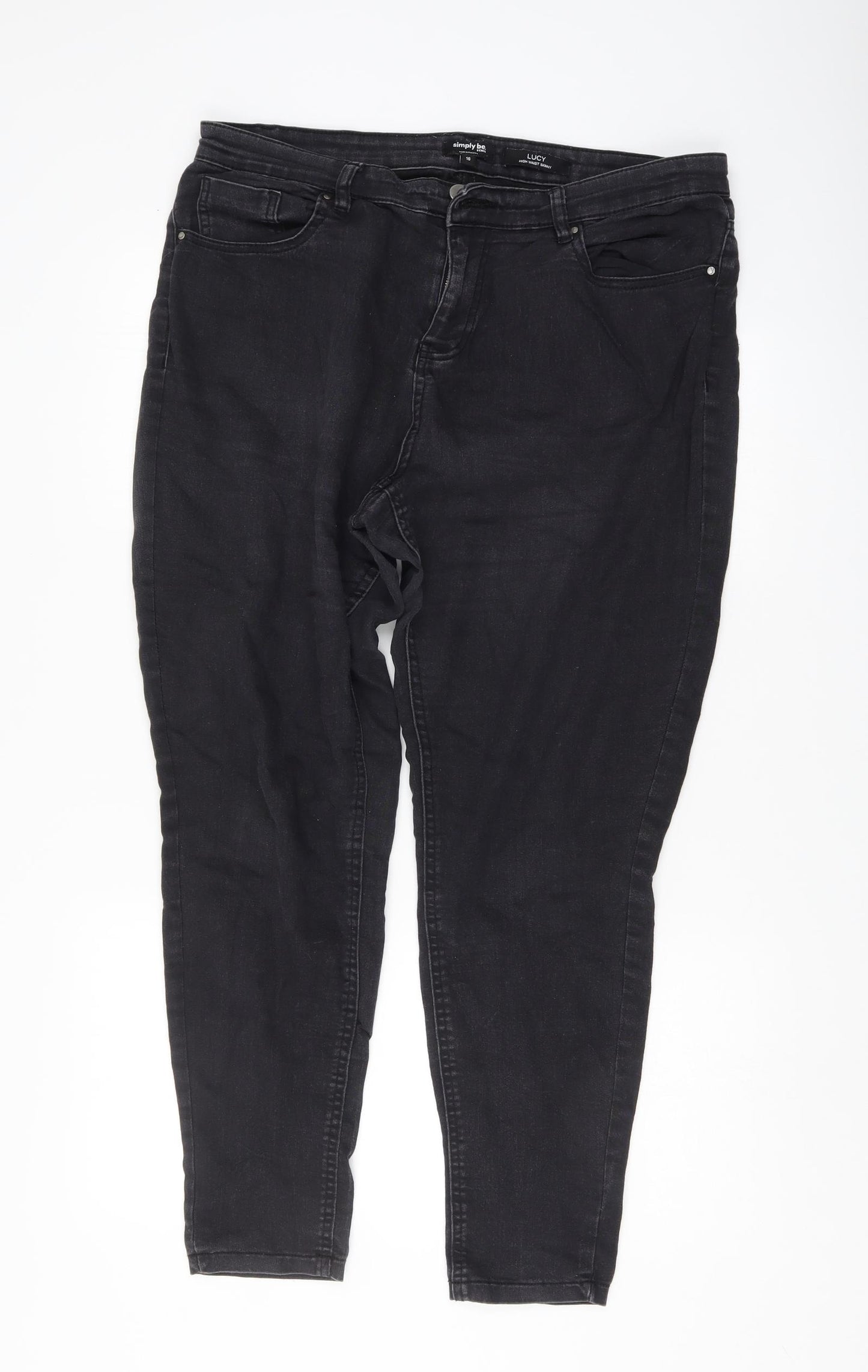 Simply Be Womens Black   Skinny Jeans Size 16 L28.5 in