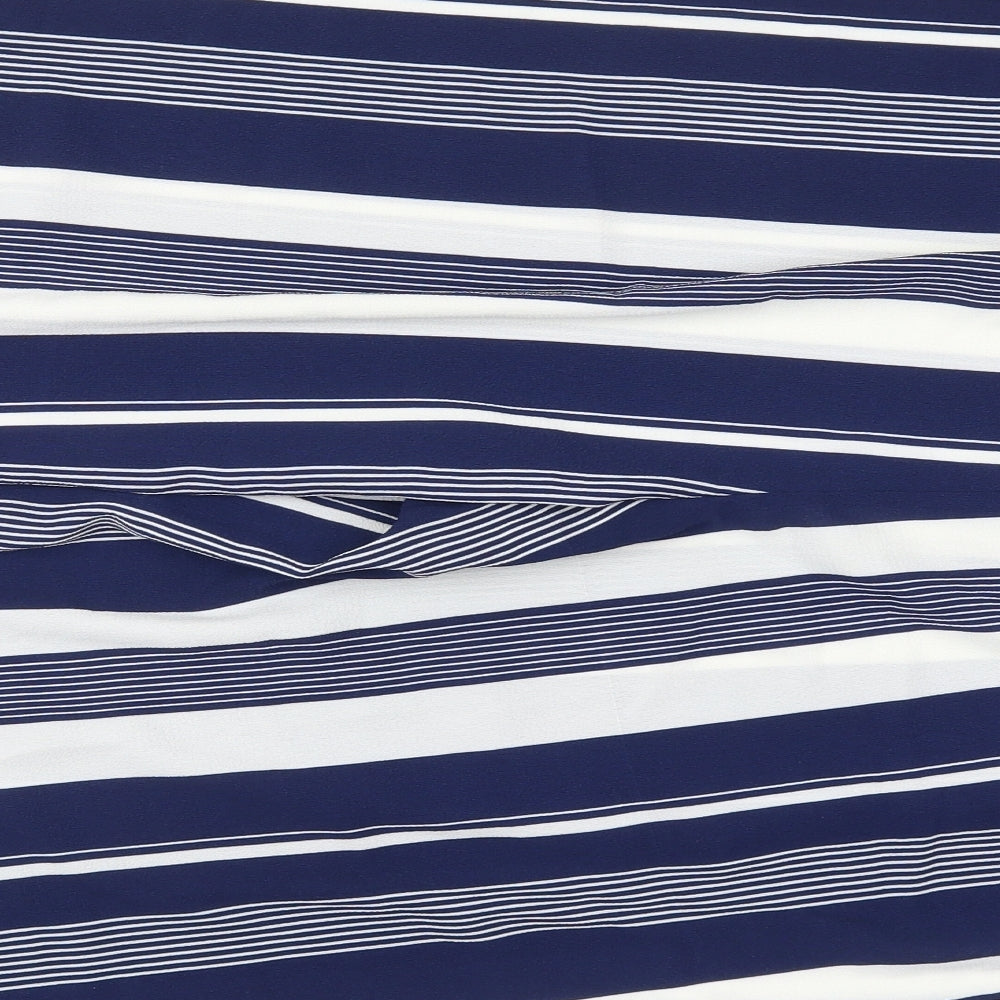 Studio Womens Blue Striped  Trousers  Size 18 L20 in