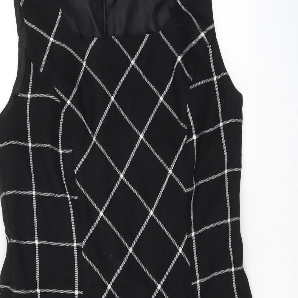 George Womens Black Check  Tank Dress  Size 10