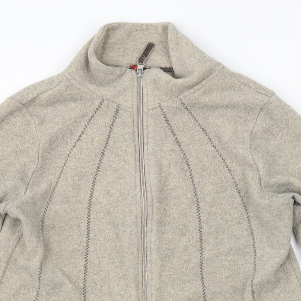 Denim & Co. Womens Beige   Full Zip Jumper Size 12