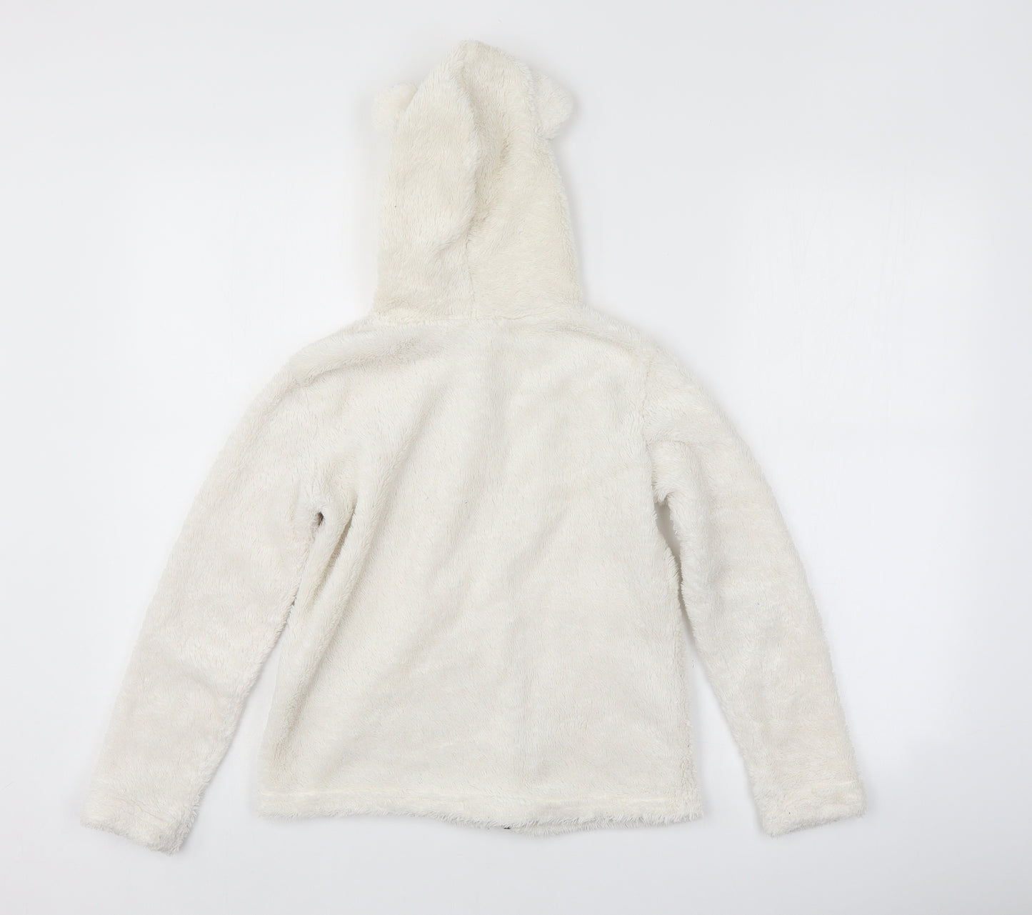 H&M Girls White   Full Zip Hoodie Size 9-10 Years