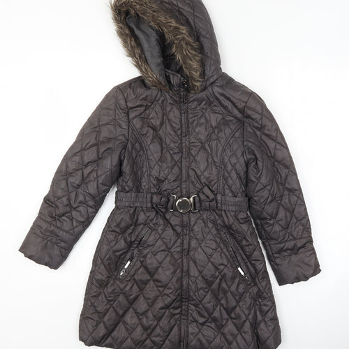 TU Girls Grey   Basic Coat Coat Size 7-8 Years