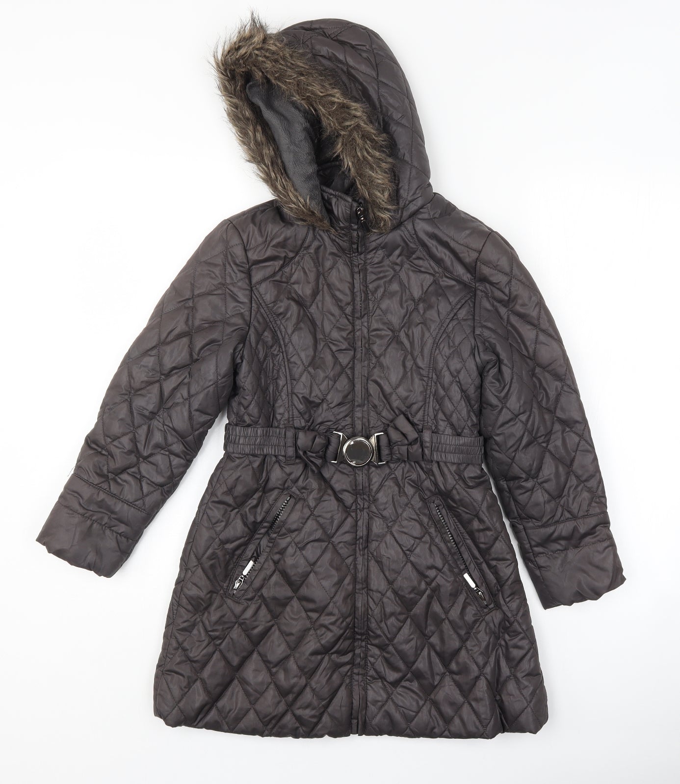 TU Girls Grey   Basic Coat Coat Size 7-8 Years