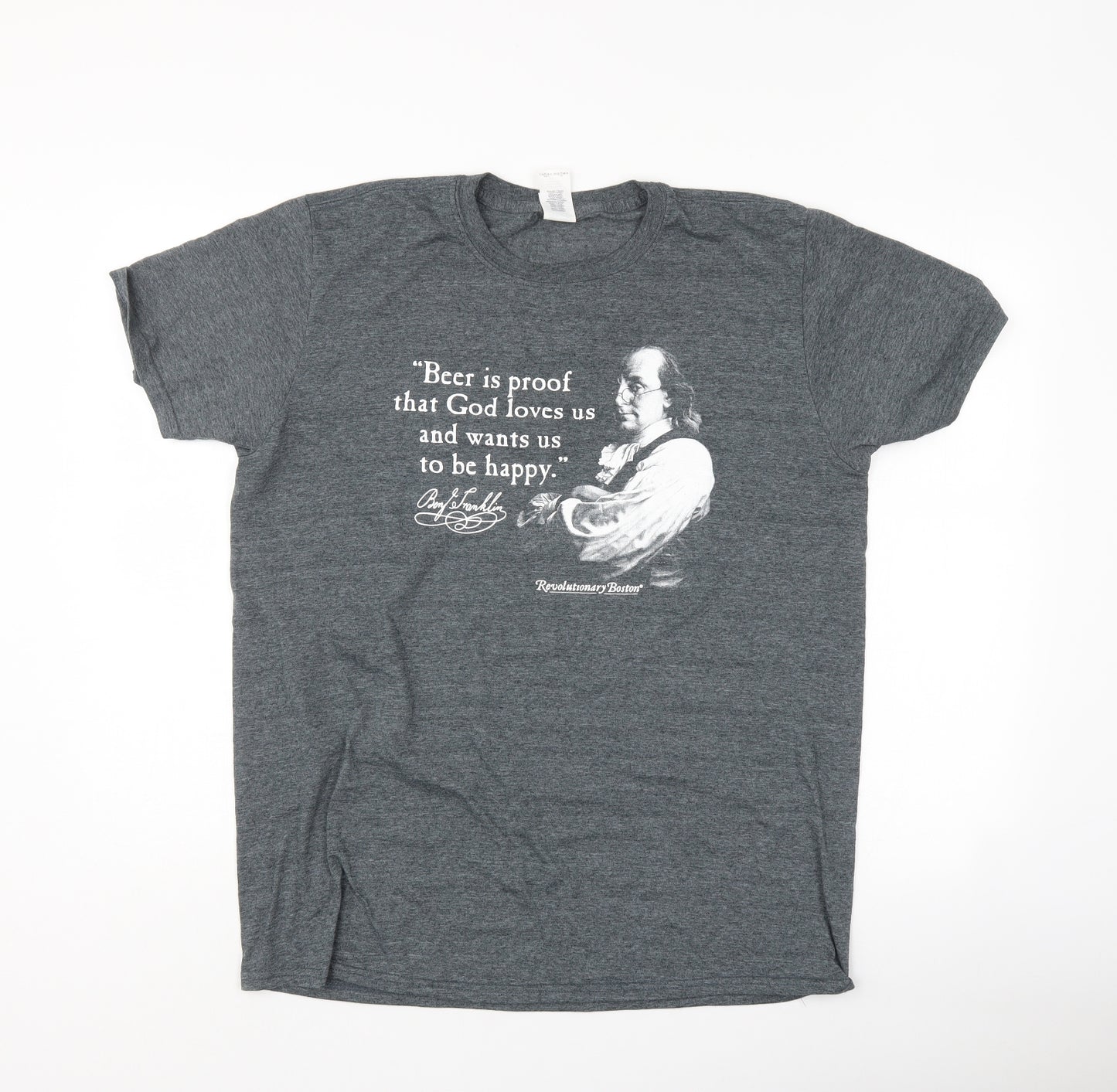 Gildan Mens Grey    T-Shirt Size L