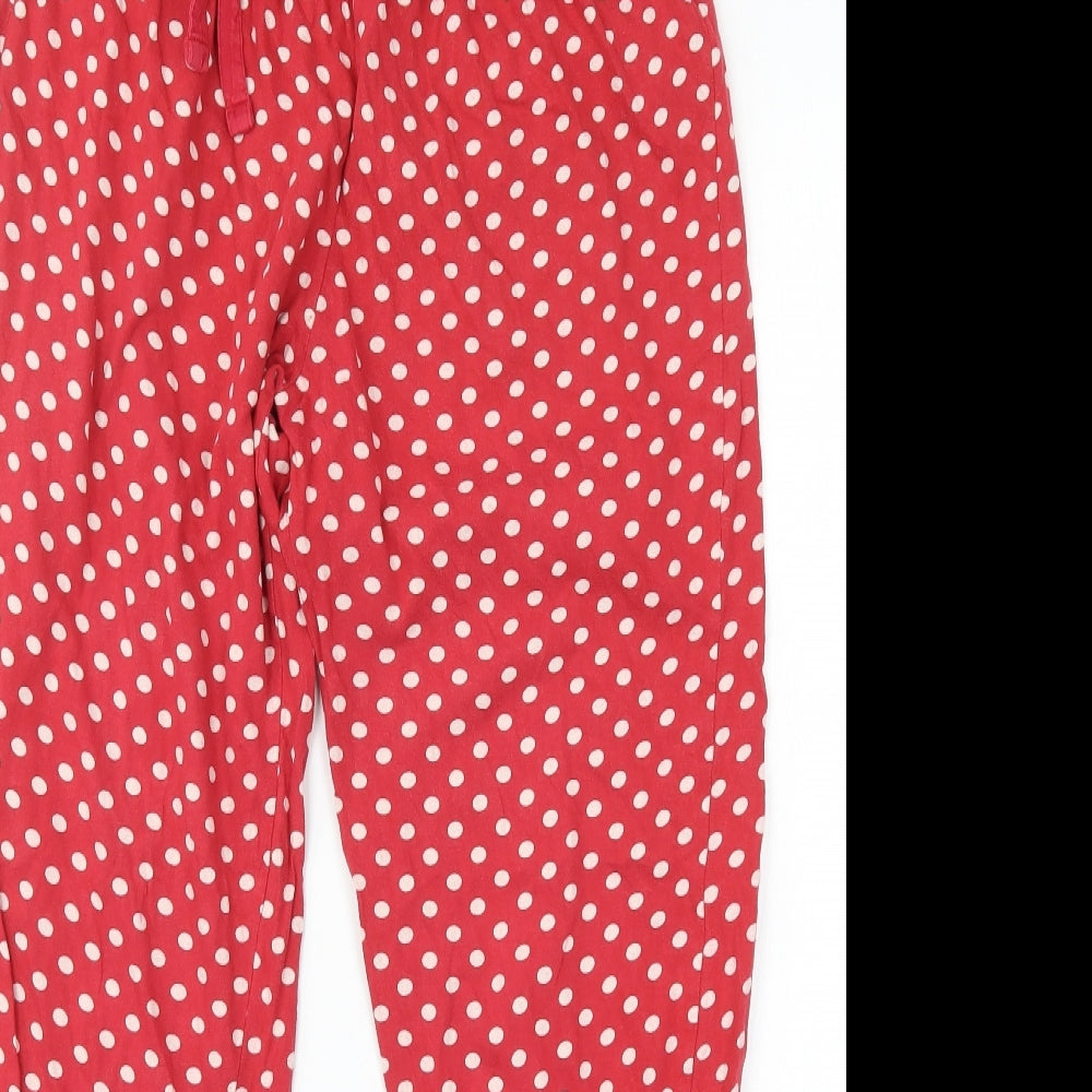 Marks and Spencer Womens Red Polka Dot  Top Pyjama Pants Size 12