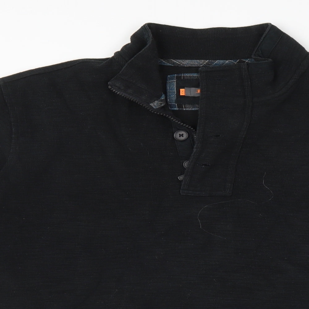 Ben Sherman Mens Black   Henley Jumper Size XL