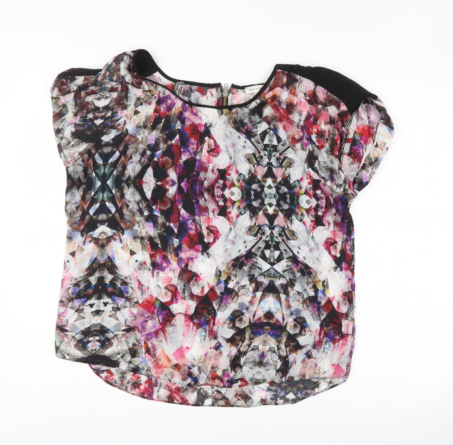 River Island Womens Multicoloured Geometric  Basic Blouse Size 12
