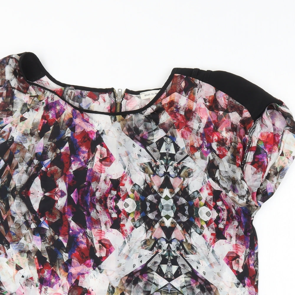 River Island Womens Multicoloured Geometric  Basic Blouse Size 12