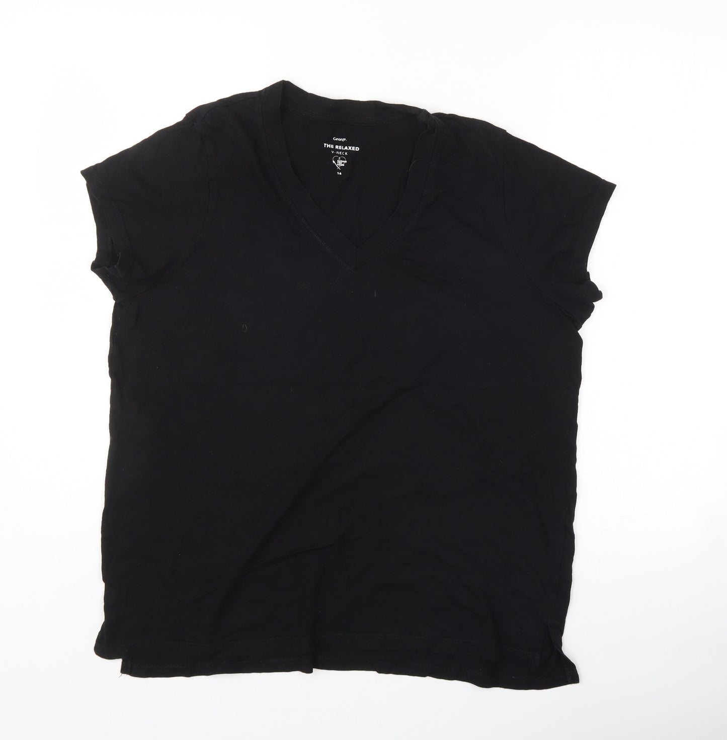 George Womens Black   Basic T-Shirt Size 14