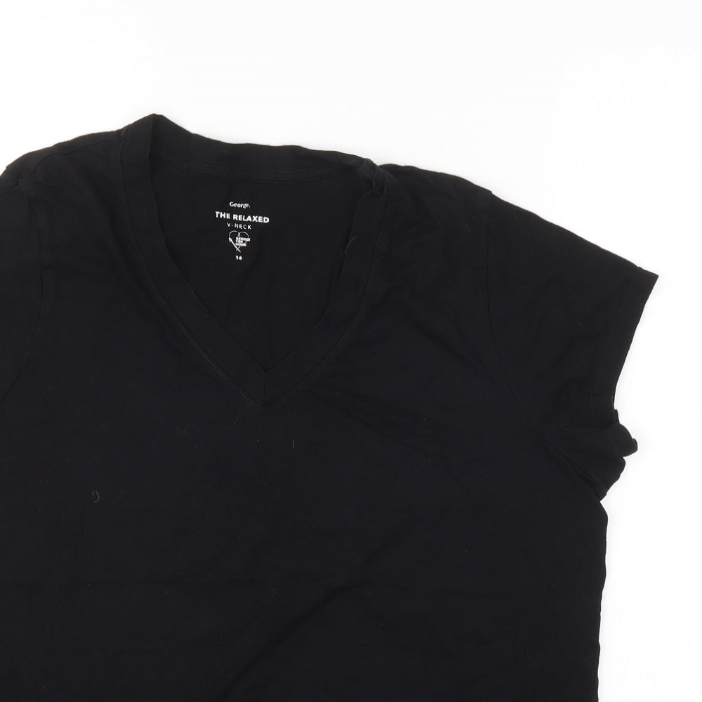 George Womens Black   Basic T-Shirt Size 14
