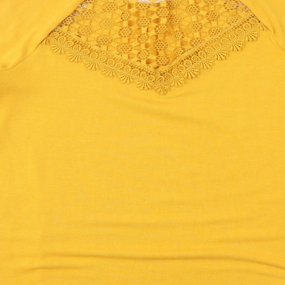George Womens Yellow   Basic T-Shirt Size 12