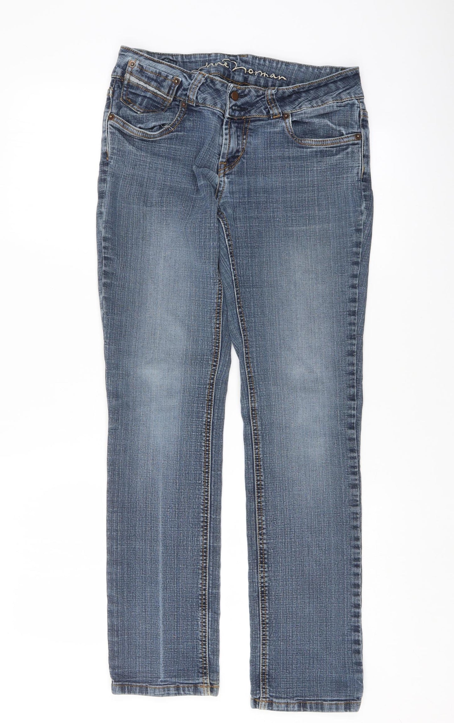 Jane Norman Womens Blue   Straight Jeans Size 12 L30 in