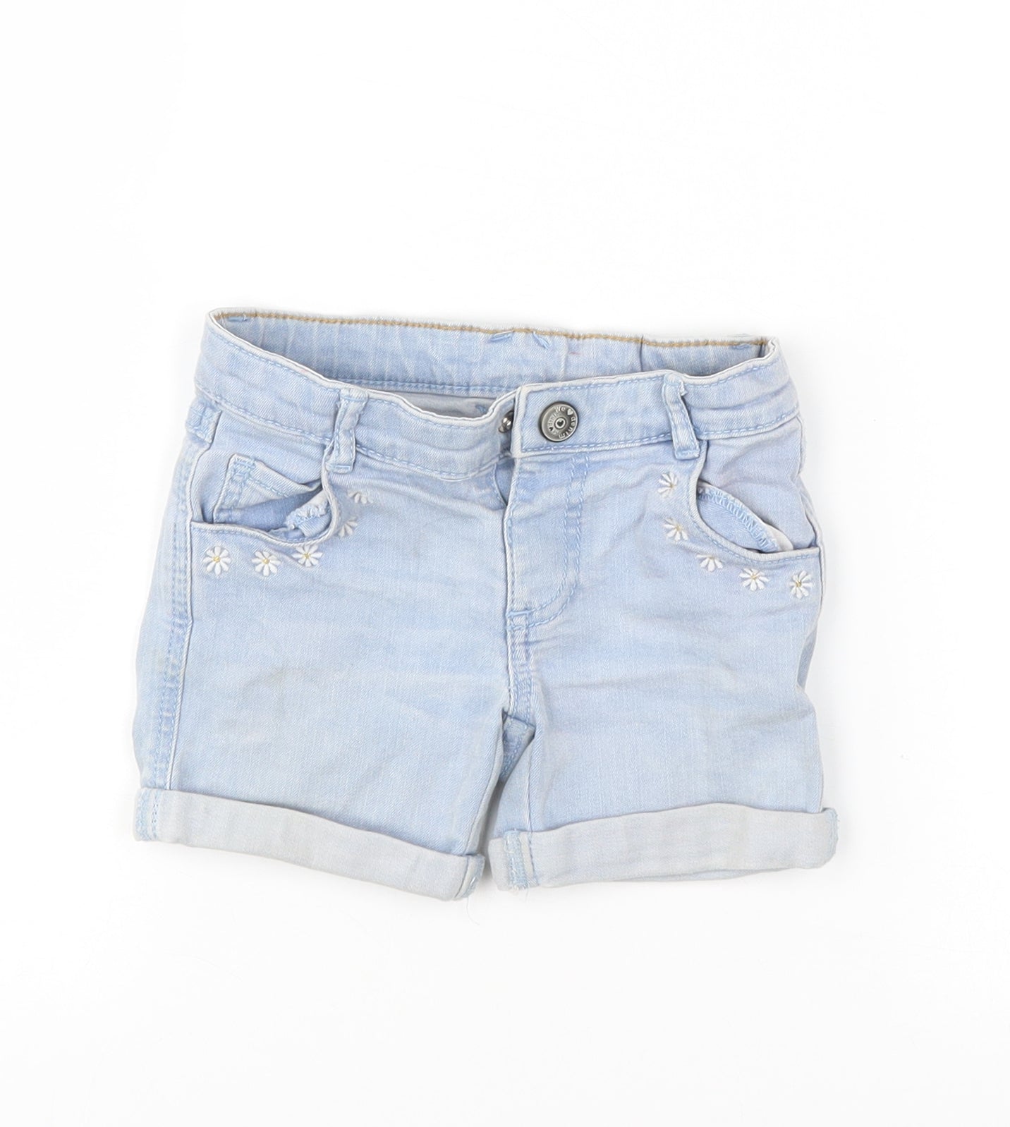 m Girls Blue  Denim Boyfriend Shorts Size 4 Years