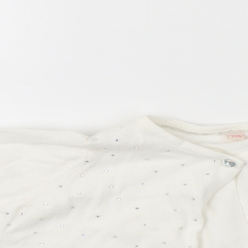 Marks and Spencer Girls White   Cardigan Jumper Size 2-3 Years