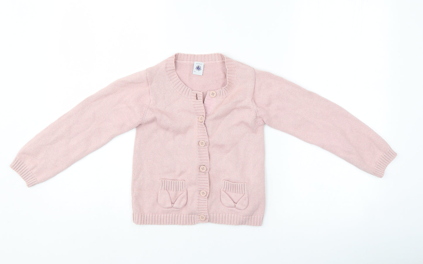 Petit Bateau Girls Pink   Cardigan Jumper Size 6 Years