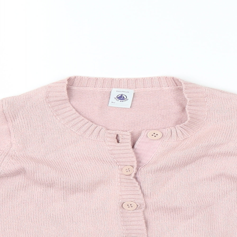 Petit Bateau Girls Pink   Cardigan Jumper Size 6 Years