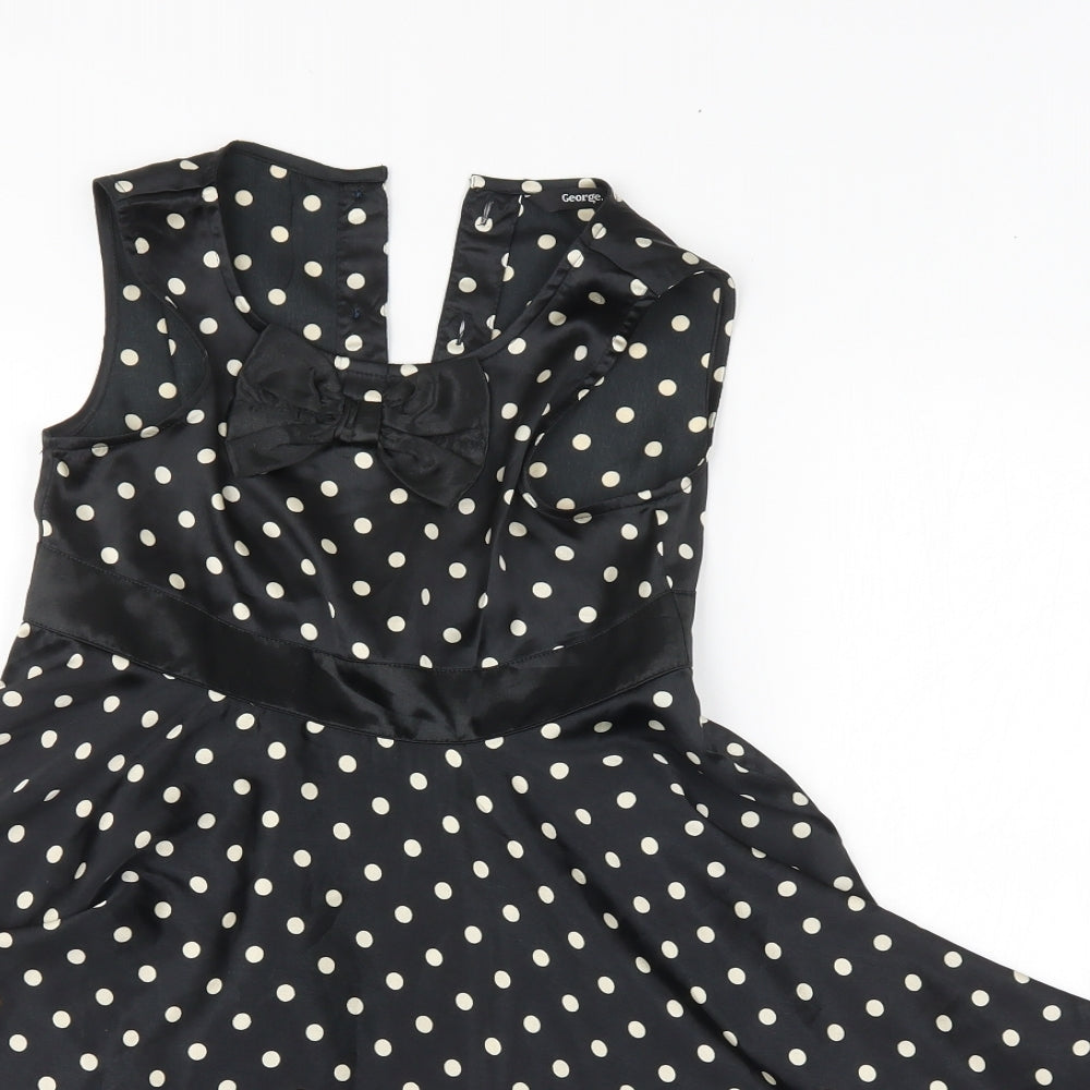 George Girls Black Plaid  Tank Dress  Size 7-8 Years