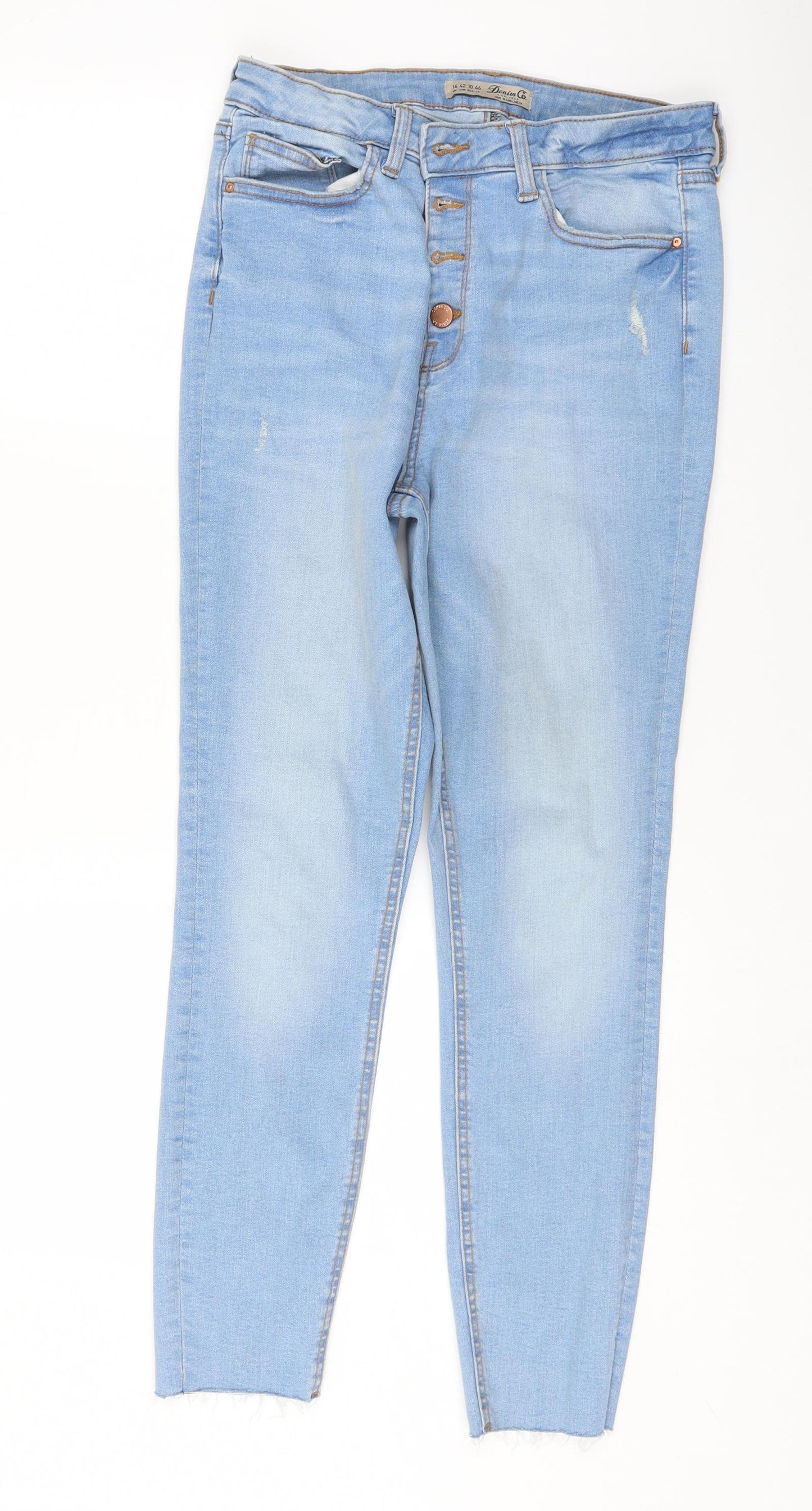 Denim & Co. Womens Blue  Denim Mom Jeans Size 14 L27 in