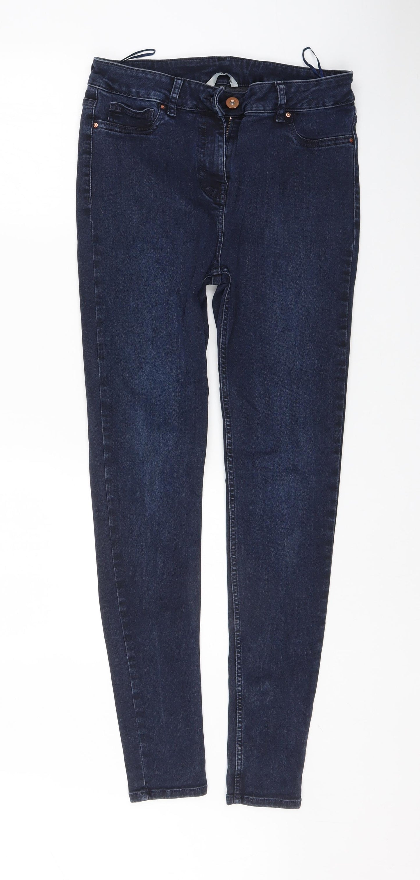 TU Womens Blue  Crochet Mom Jeans Size 12 L30 in