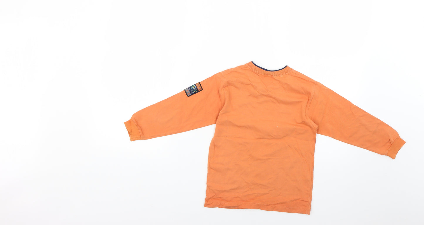 Preworn Boys Orange Geometric  Basic T-Shirt Size 3-4 Years