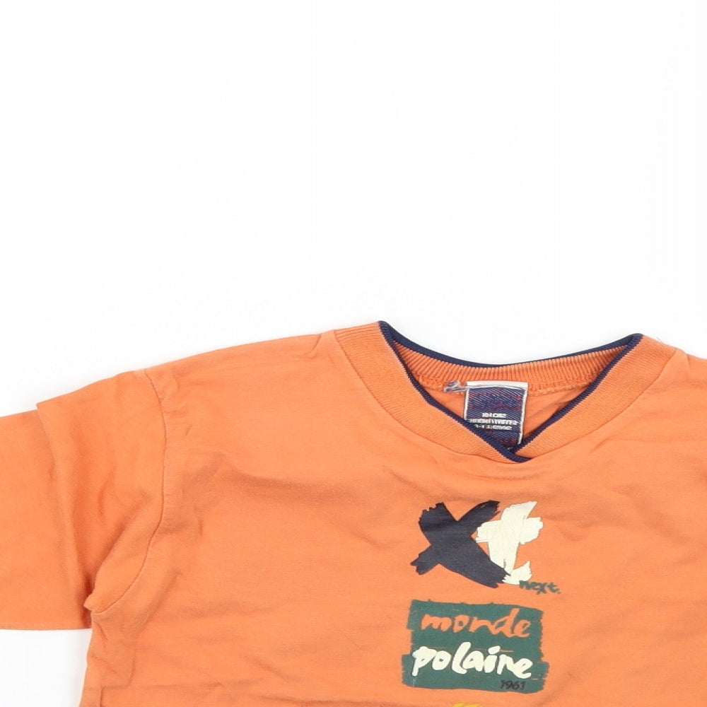Preworn Boys Orange Geometric  Basic T-Shirt Size 3-4 Years