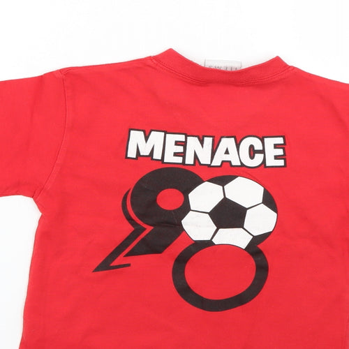 items Boys Red Geometric  Basic T-Shirt Size 4 Years