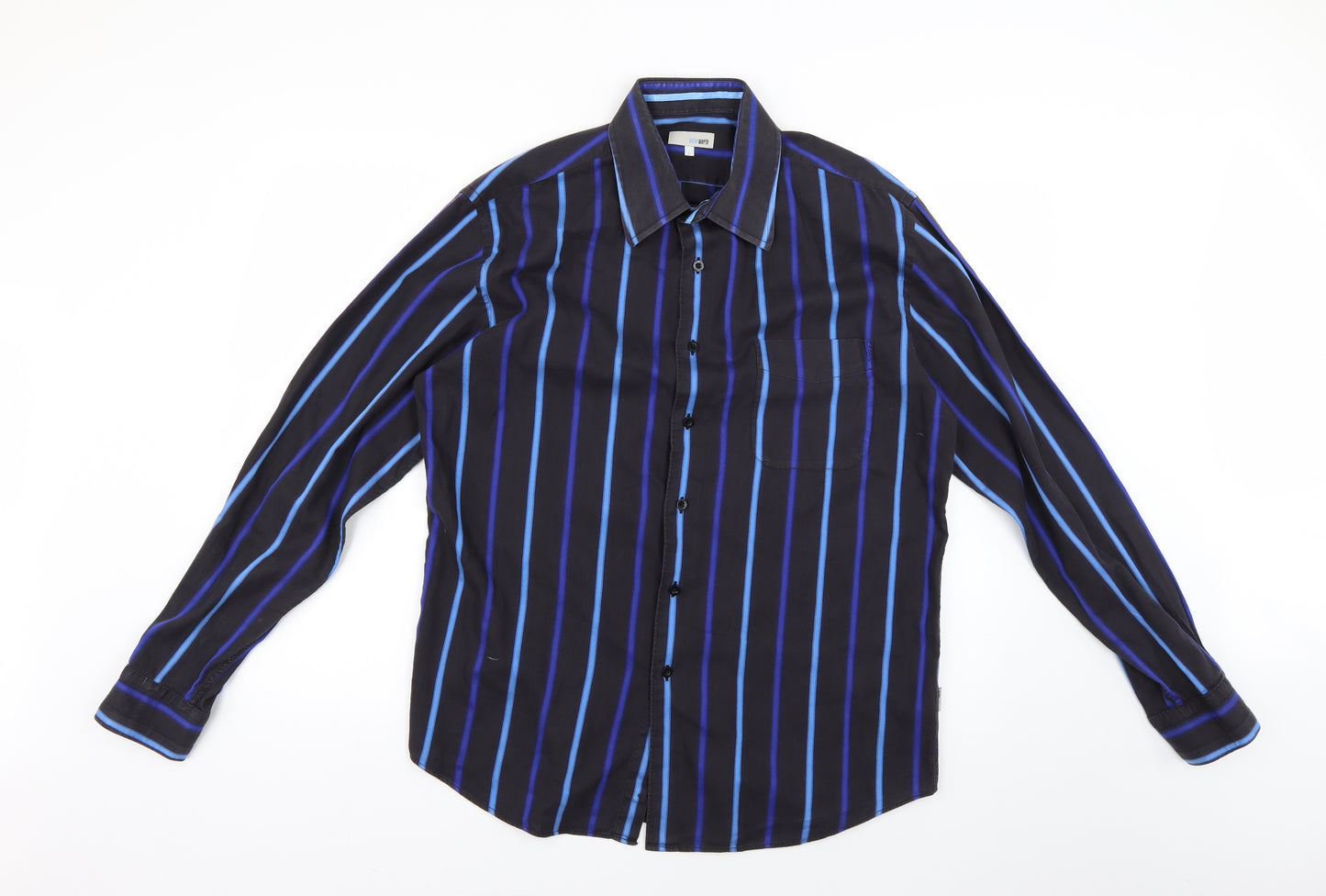 Peter Werth Mens Multicoloured Striped   Dress Shirt Size L