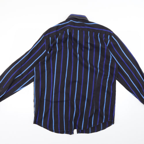 Peter Werth Mens Multicoloured Striped   Dress Shirt Size L