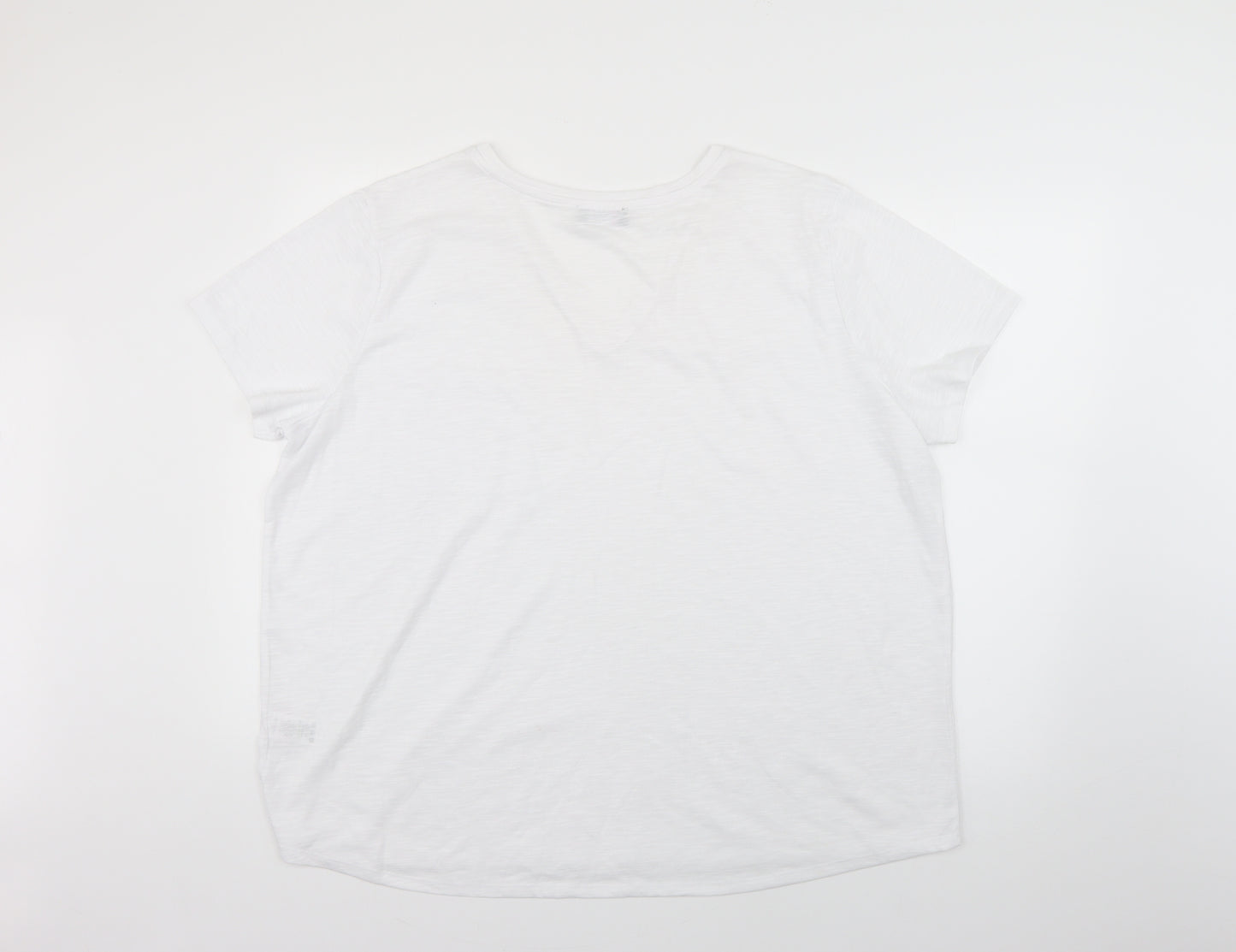 Papaya Womens White   Basic T-Shirt Size 22