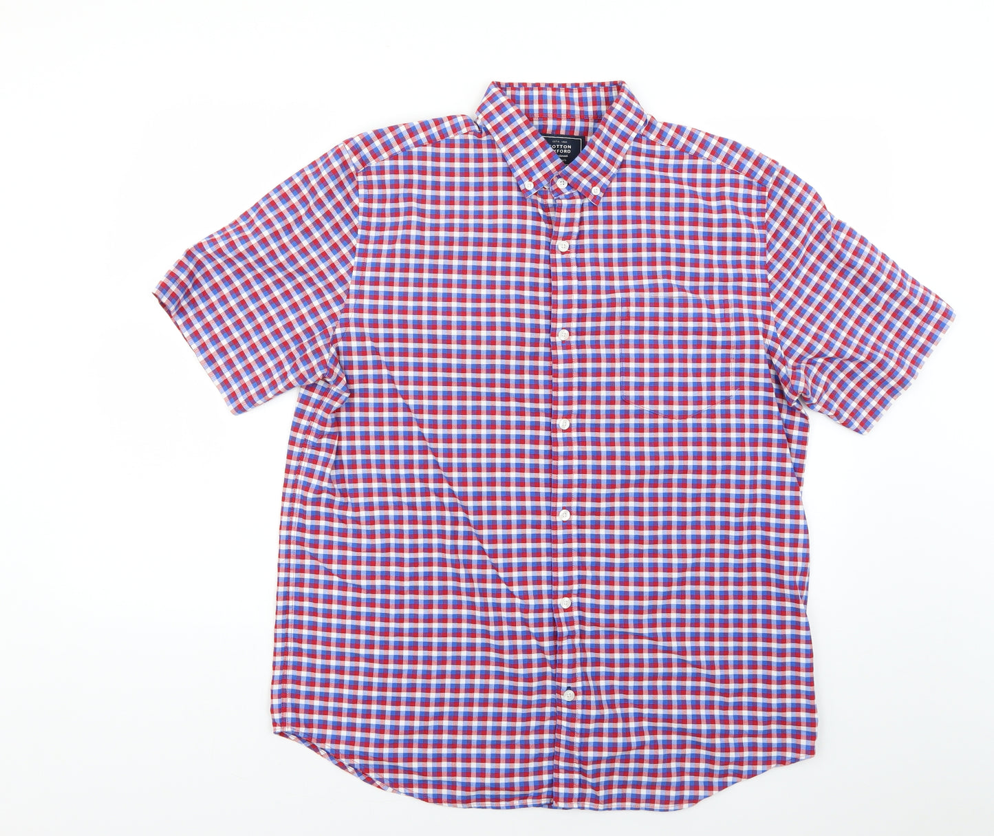 cotton oxford Mens Multicoloured Check   Button-Up Size L