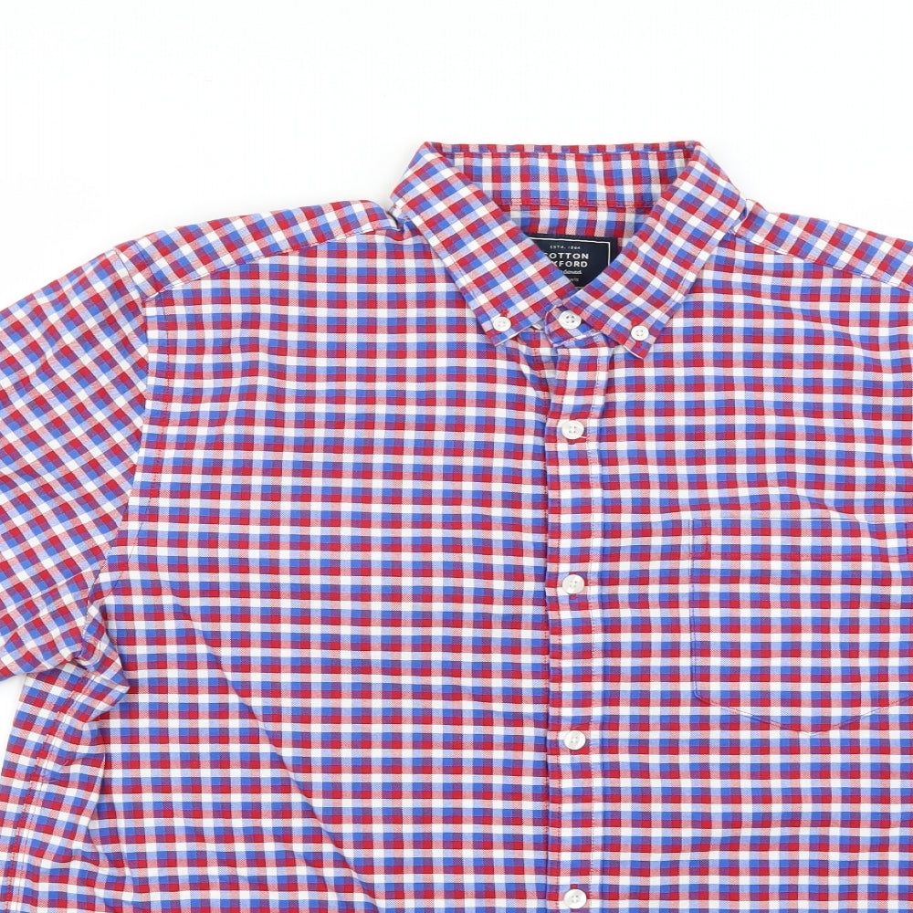 cotton oxford Mens Multicoloured Check   Button-Up Size L