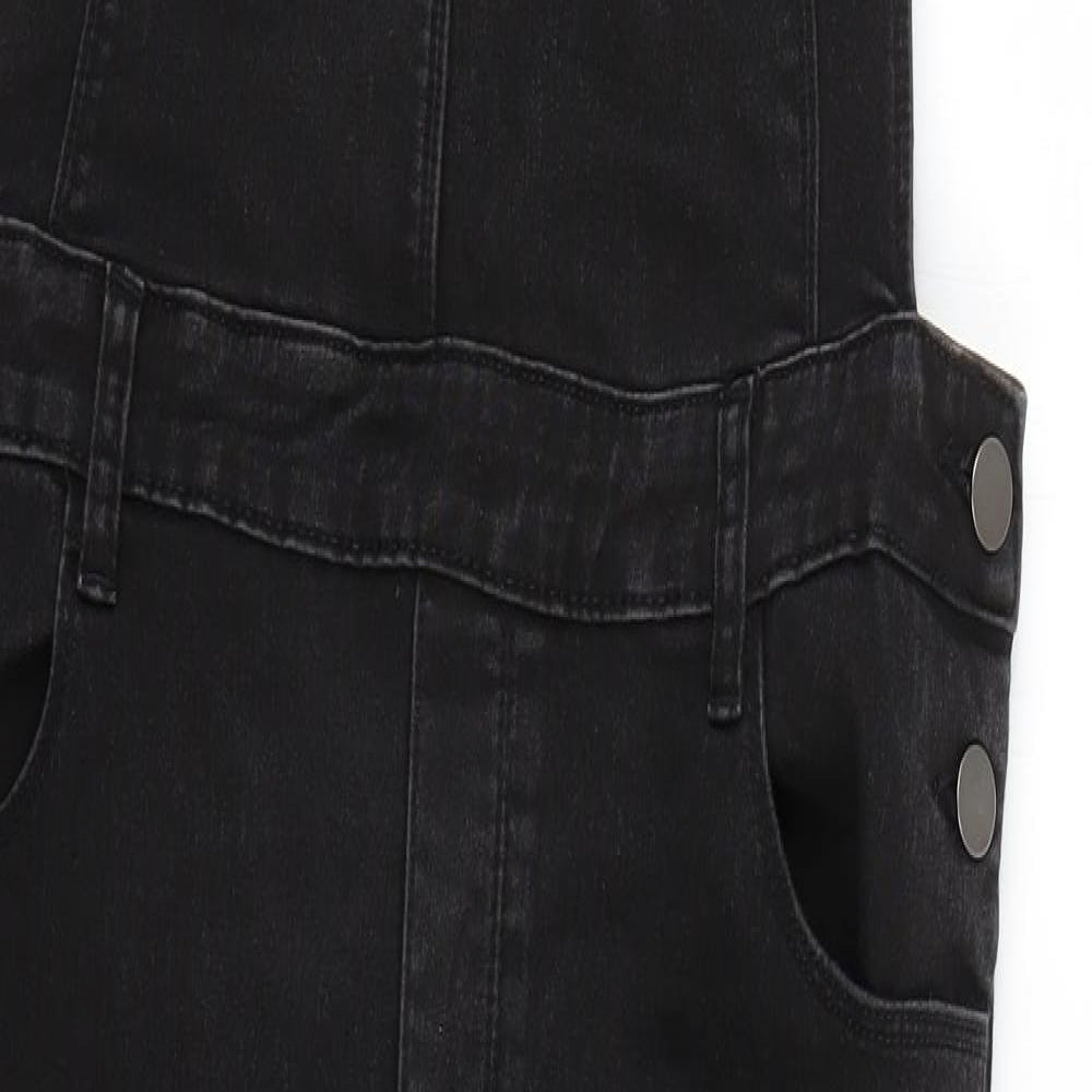 Denim & Co. Womens Black   Dungaree One-Piece Size 16