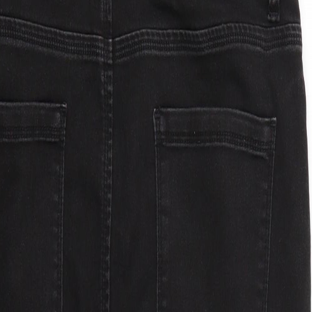 Denim & Co. Womens Black   Dungaree One-Piece Size 16