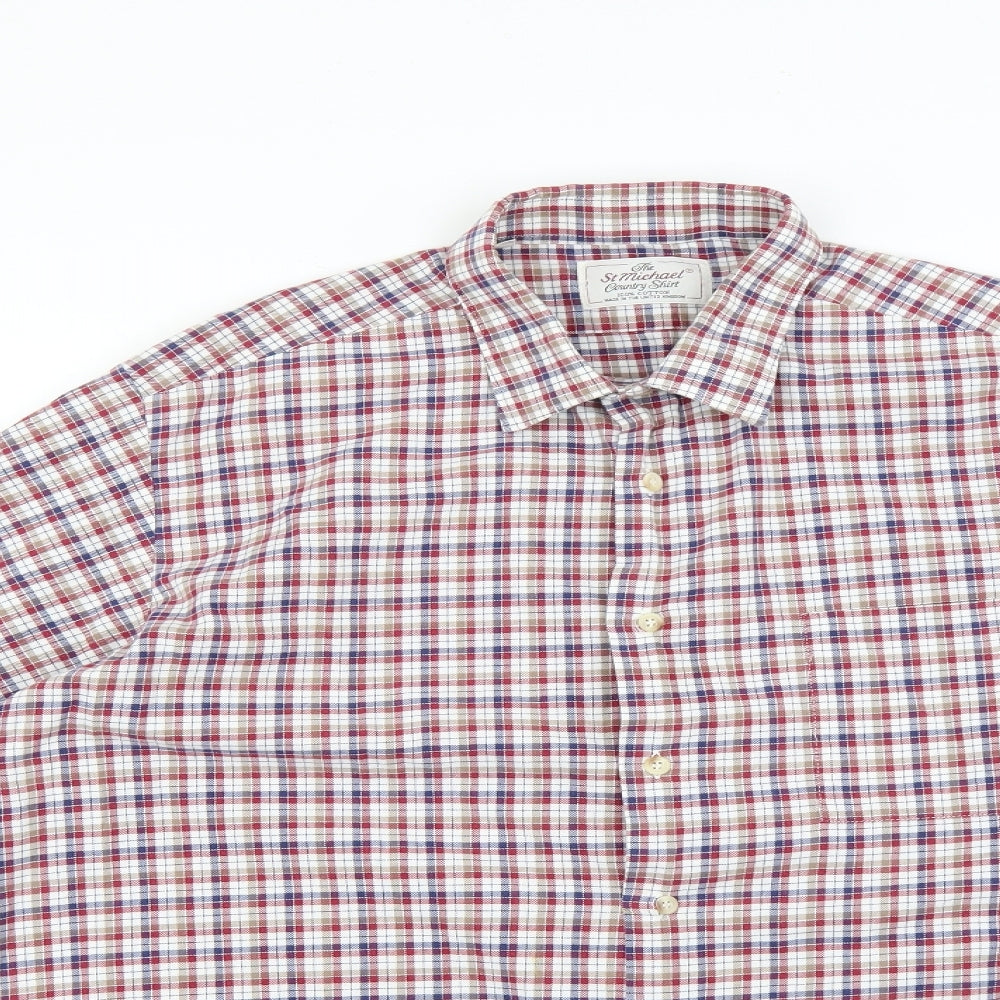 St Michael Mens Multicoloured Check   Button-Up