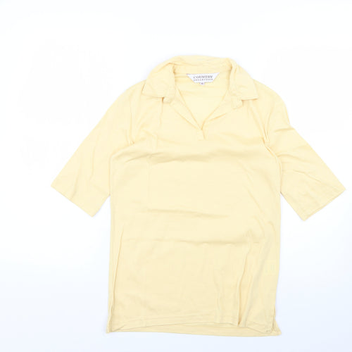 country collection Womens Yellow   Basic Polo Size XS