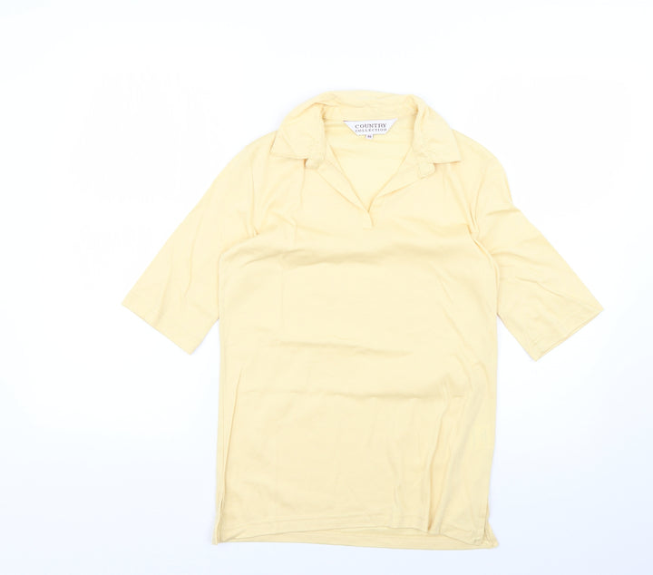 country collection Womens Yellow Basic Polo Size XS