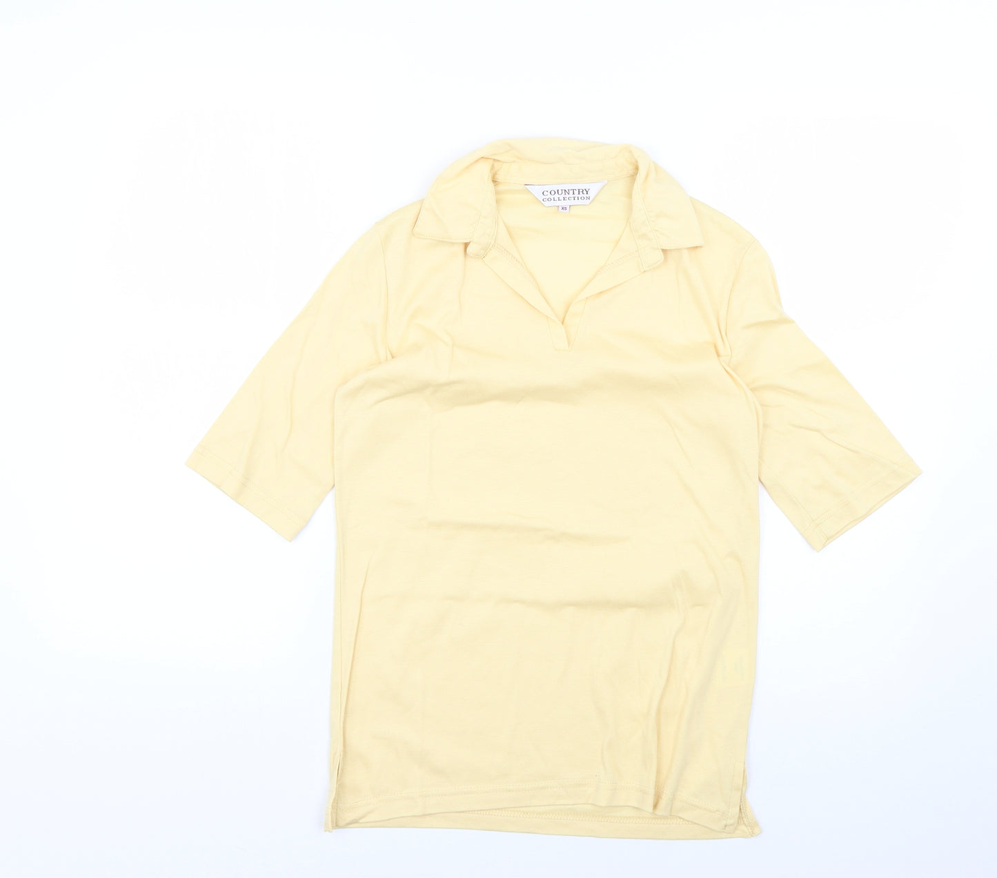 country collection Womens Yellow   Basic Polo Size XS