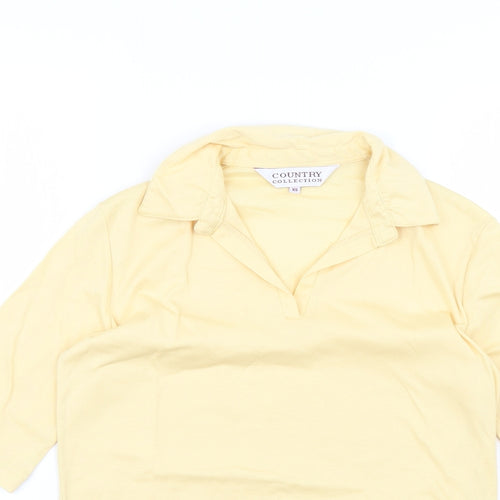 country collection Womens Yellow   Basic Polo Size XS