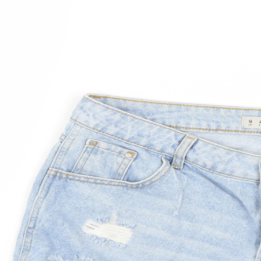 Denim & Co. Womens Blue   Cut-Off Shorts Size 14